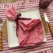 Load image into Gallery viewer, Pink Stripe Frill Placemats
