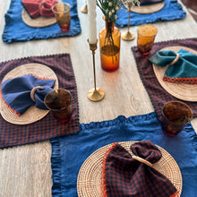 Load image into Gallery viewer, Burnt Orange and Navy Gingham Placemats
